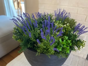 Large pot with calming accent - replica artificial foliage in planters (1)