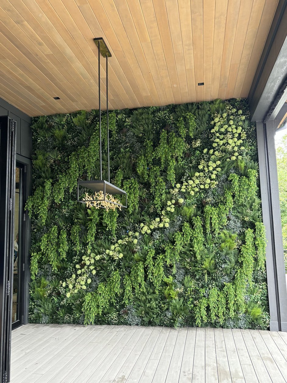 private living patio designed green wall