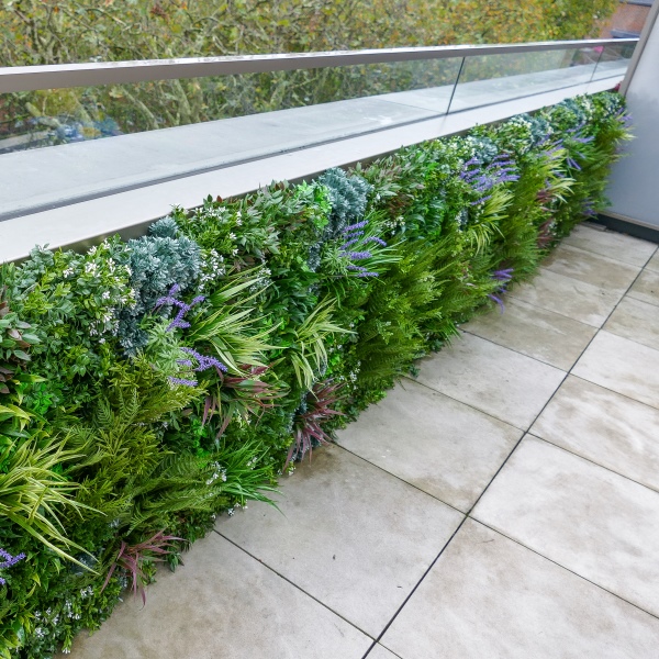 Privacy Screen With Fake Green Wall