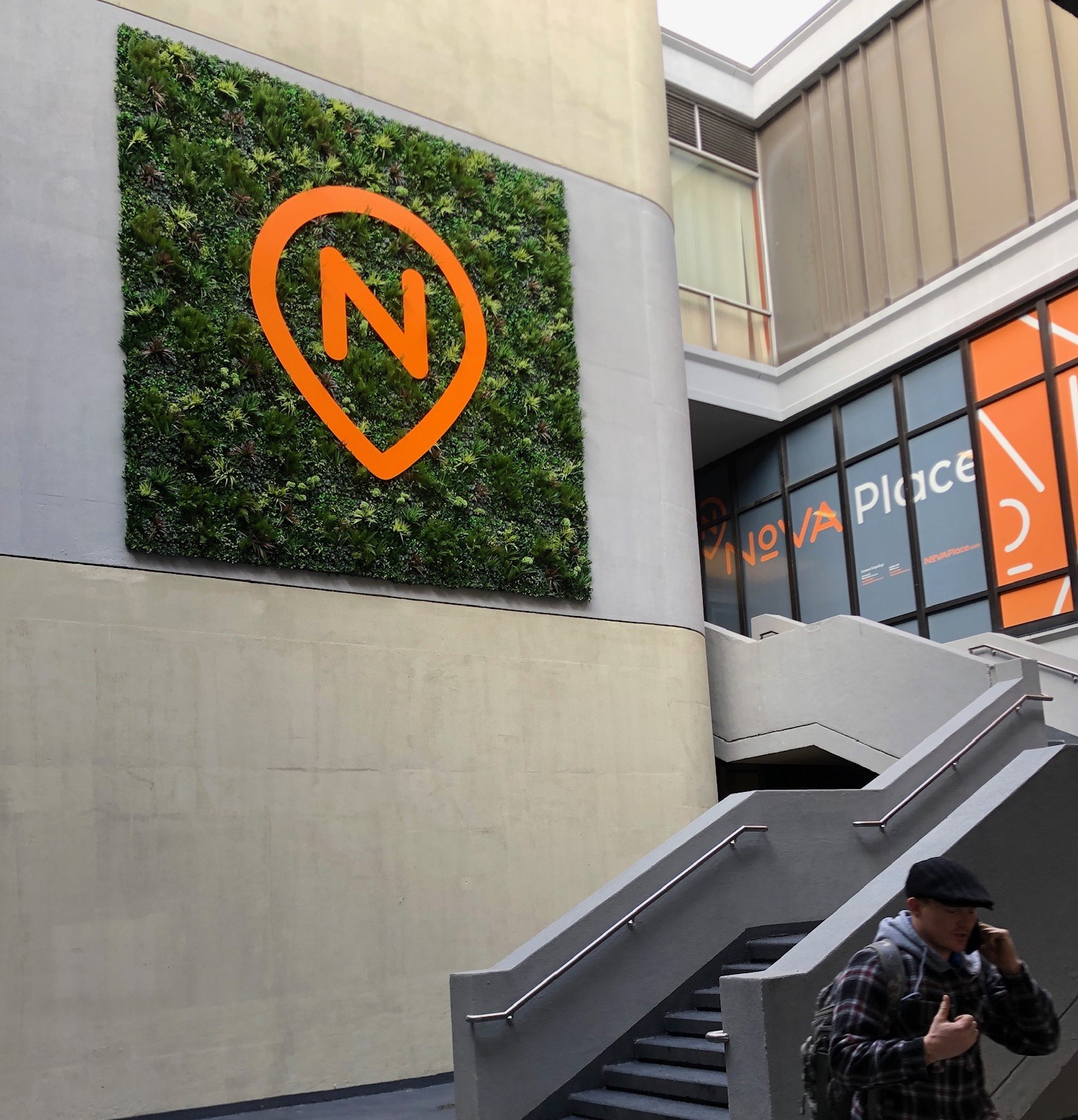 Nova Place, Pittsburgh, PA, Green Wall, Artificial Living Wall with Logo